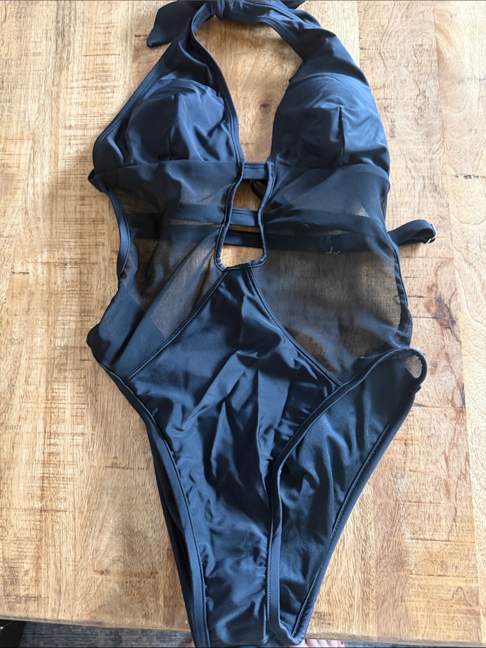 Cupshe Black Mesh Cutout One-Piece Swimsuit